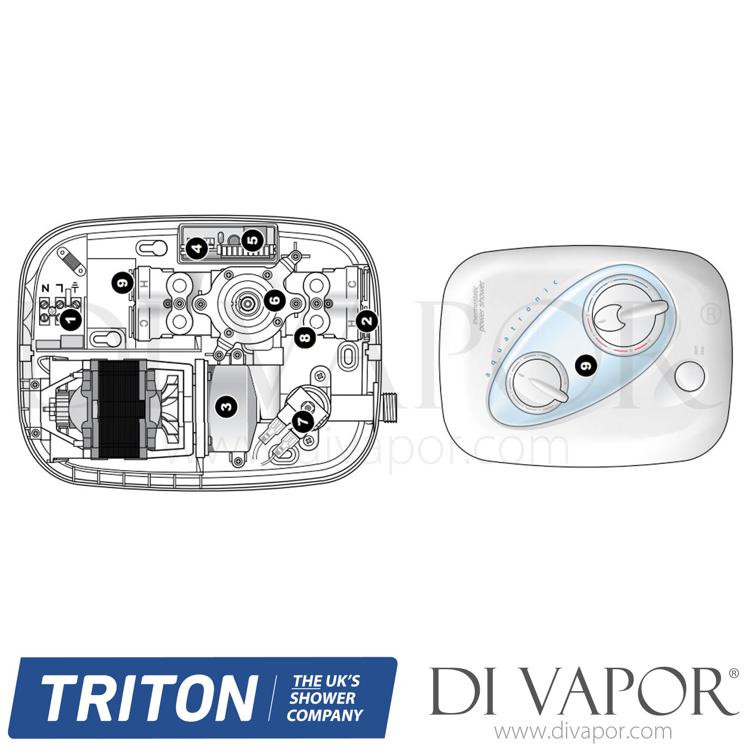 Triton Aquatronic Thermostatic Power Shower Oct 2017 Spare Parts